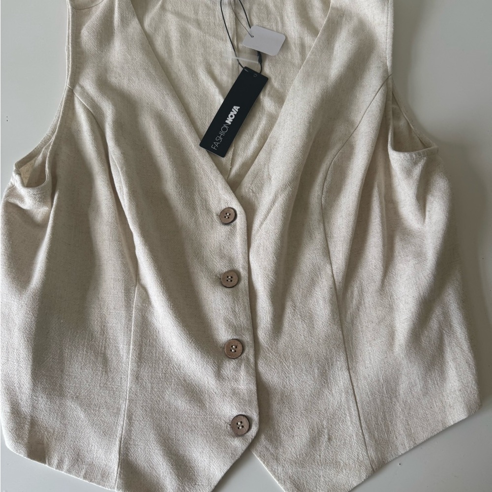Cream Button-Up Vest
